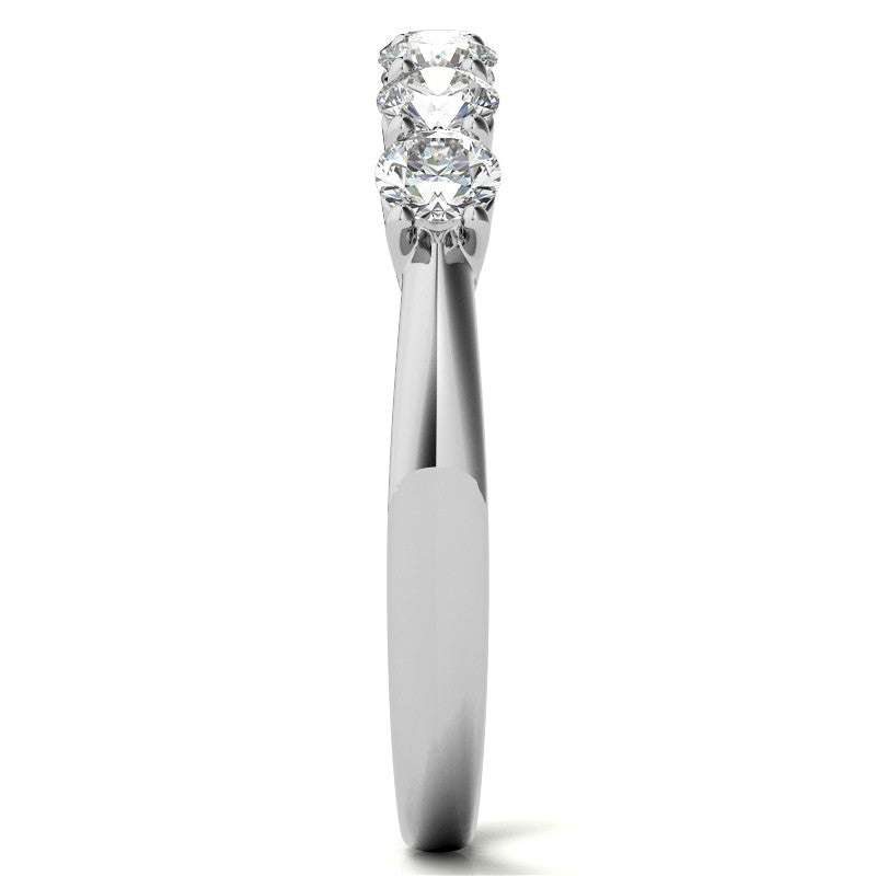 7-Stone Round Brilliant Moissanite Shared-Prong Ring 3mm 0.70ct