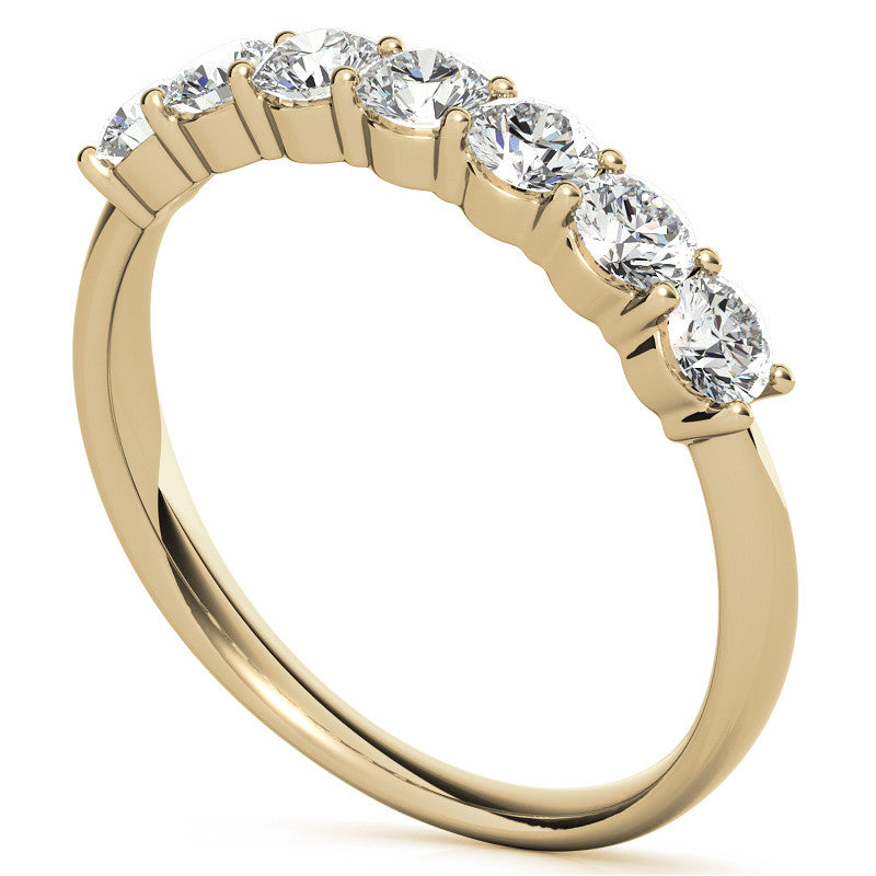 7-Stone Round Brilliant Moissanite Shared-Prong Ring 3mm 0.70ct