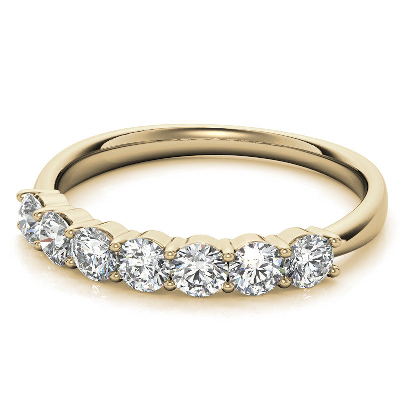 7-Stone Round Brilliant Moissanite Shared-Prong Ring 3mm 0.70ct