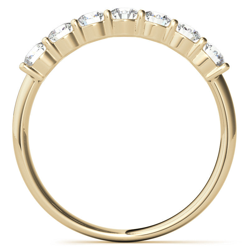 7-Stone Round Brilliant Moissanite Shared-Prong Ring 3mm 0.70ct