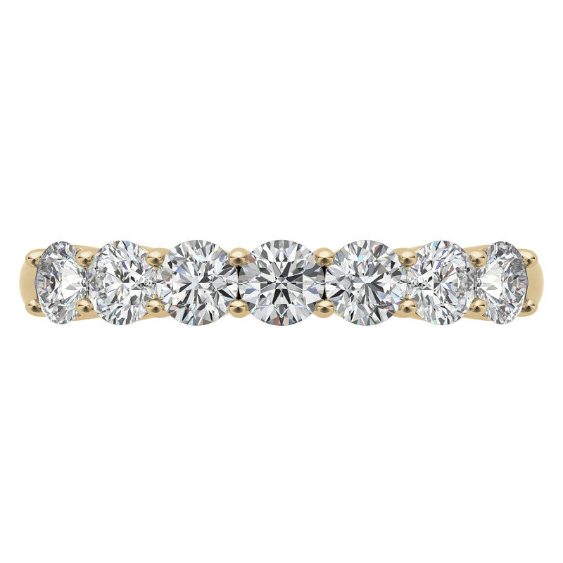 7-Stone Round Brilliant Moissanite Shared-Prong Ring 3mm 0.70ct