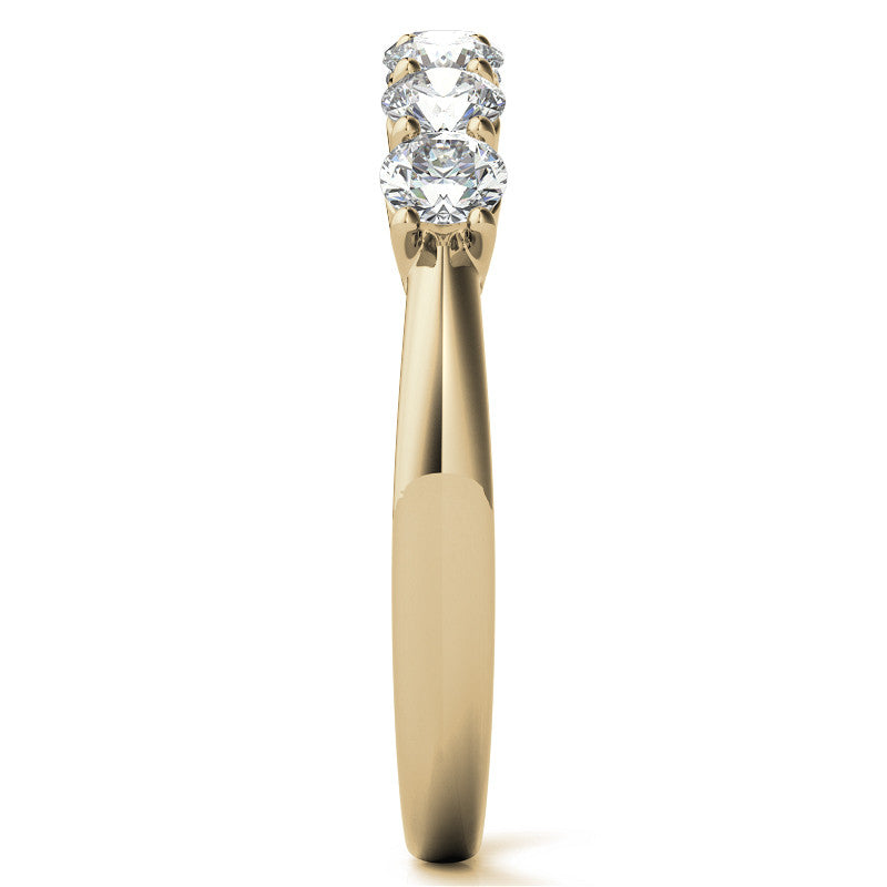 7-Stone Round Brilliant Moissanite Shared-Prong Ring 3mm 0.70ct