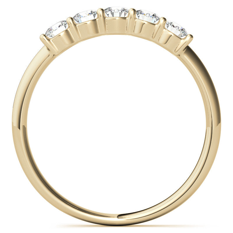 5-Stone Round Brilliant Moissanite Shared-Prong Ring 3mm 0.50ct