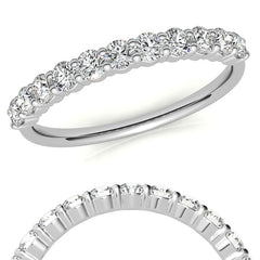 11-Stone Round Brilliant Moissanite Shared-Prong Ring - 2.5mm 0.66ct