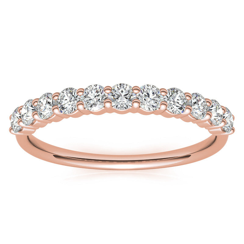 11-Stone Round Brilliant Moissanite Shared-Prong Ring - 2.5mm 0.66ct