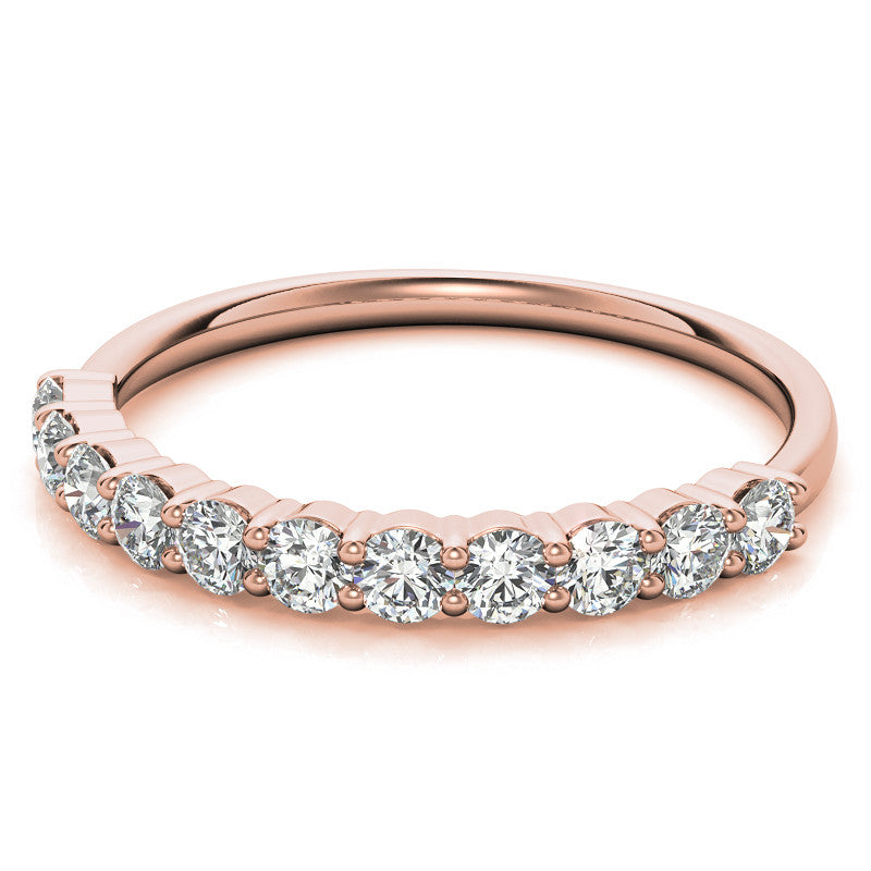 11-Stone Round Brilliant Moissanite Shared-Prong Ring - 2.5mm 0.66ct