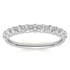 11-Stone Round Brilliant Moissanite Shared-Prong Ring - 2.5mm 0.66ct
