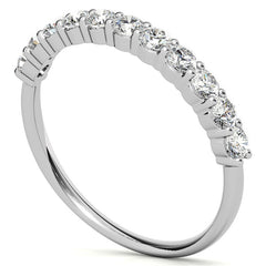 11-Stone Round Brilliant Moissanite Shared-Prong Ring - 2.5mm 0.66ct