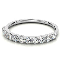 11-Stone Round Brilliant Moissanite Shared-Prong Ring - 2.5mm 0.66ct