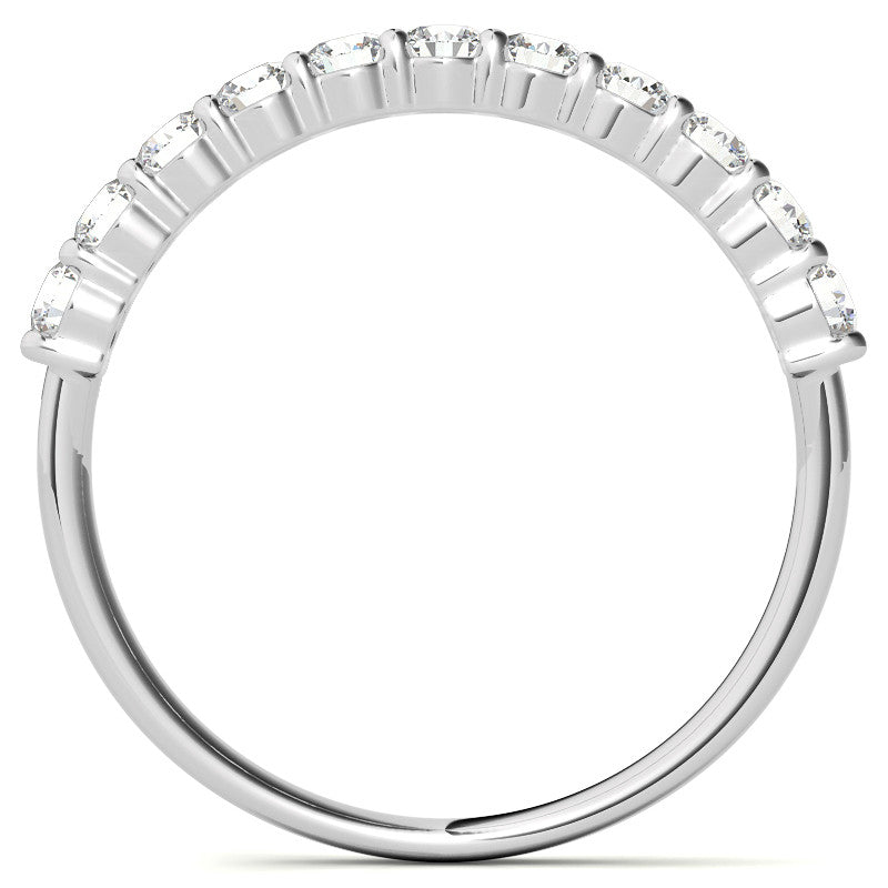 11-Stone Round Brilliant Moissanite Shared-Prong Ring - 2.5mm 0.66ct