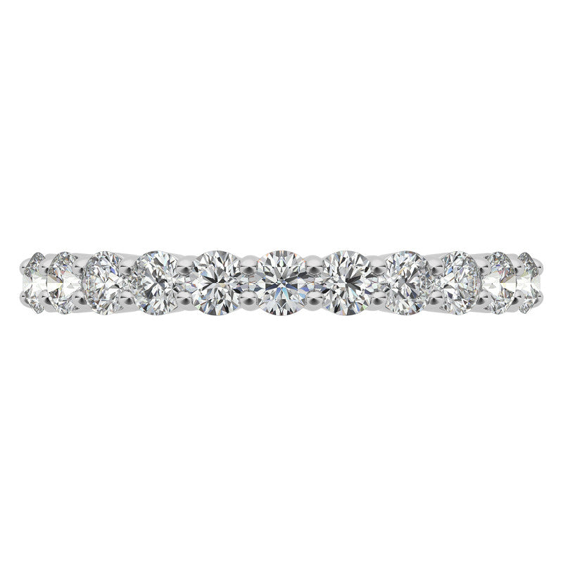 11-Stone Round Brilliant Moissanite Shared-Prong Ring - 2.5mm 0.66ct