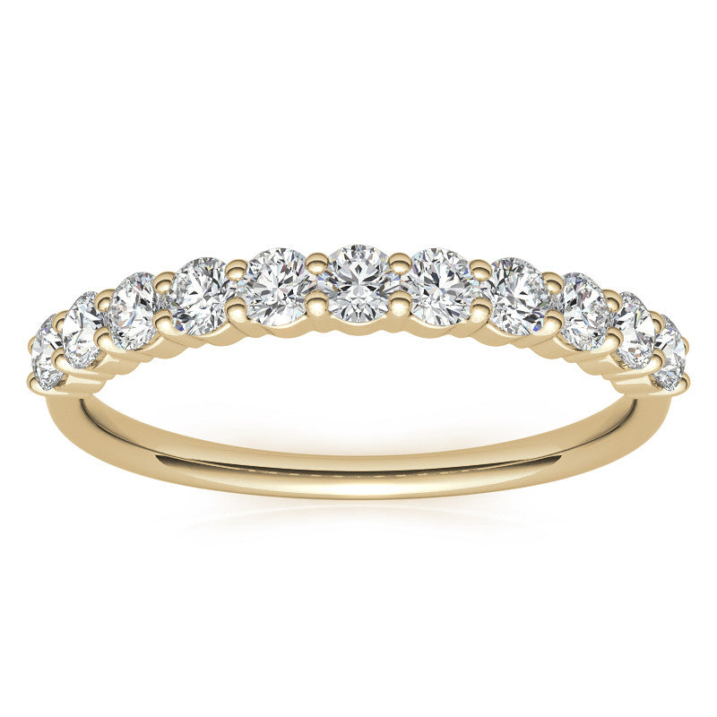 11-Stone Round Brilliant Moissanite Shared-Prong Ring - 2.5mm 0.66ct