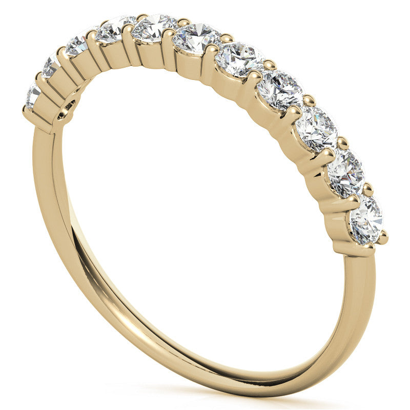 11-Stone Round Brilliant Moissanite Shared-Prong Ring - 2.5mm 0.66ct