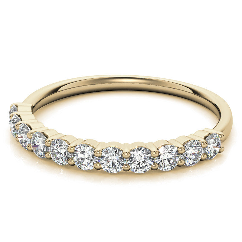 11-Stone Round Brilliant Moissanite Shared-Prong Ring - 2.5mm 0.66ct