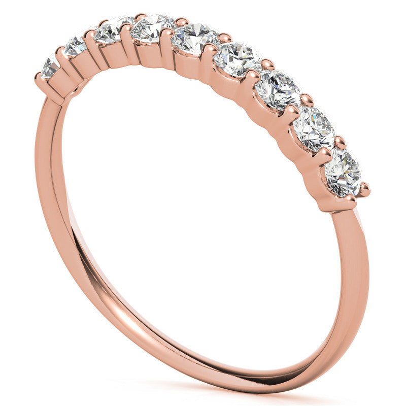 9-Stone Round Brilliant Moissanite Shared-Prong Ring 2.5mm 0.54ct