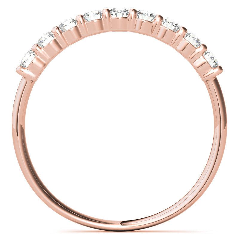9-Stone Round Brilliant Moissanite Shared-Prong Ring 2.5mm 0.54ct
