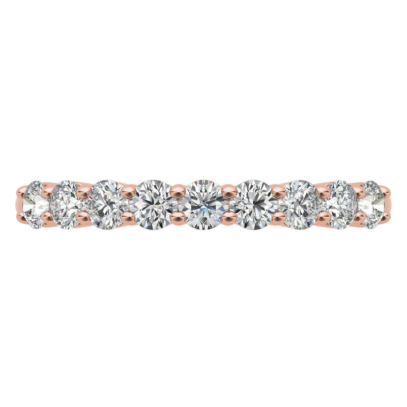 9-Stone Round Brilliant Moissanite Shared-Prong Ring 2.5mm 0.54ct