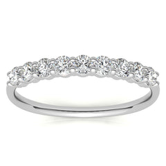 9-Stone Round Brilliant Moissanite Shared-Prong Ring 2.5mm 0.54ct