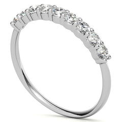 9-Stone Round Brilliant Moissanite Shared-Prong Ring 2.5mm 0.54ct