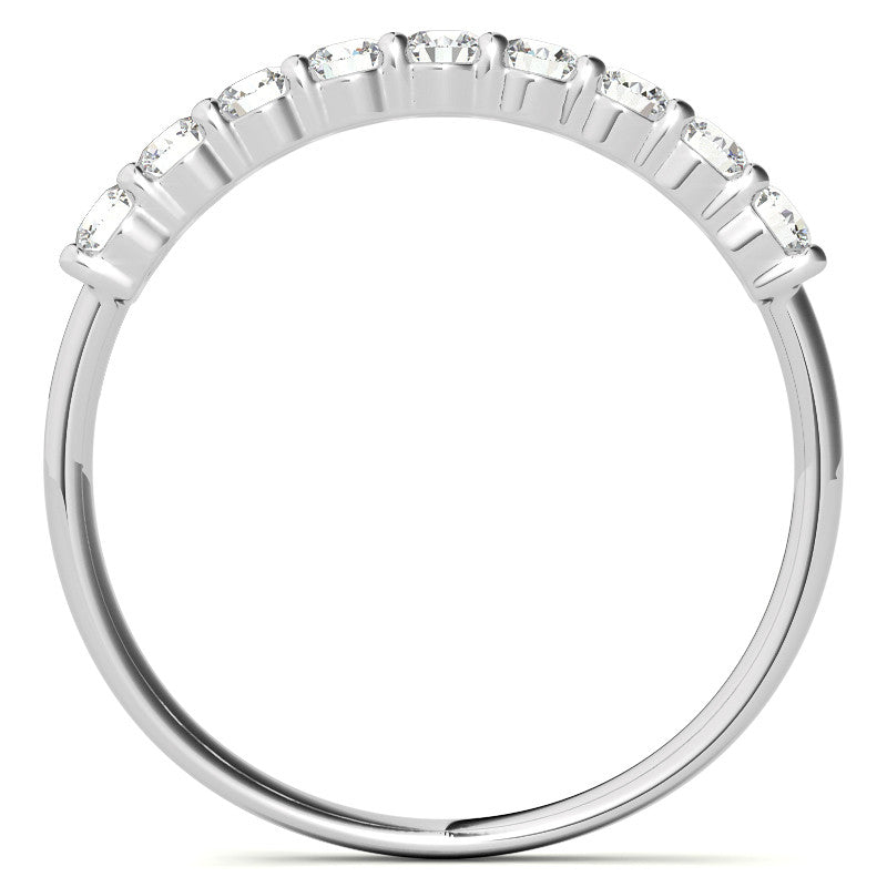 9-Stone Round Brilliant Moissanite Shared-Prong Ring 2.5mm 0.54ct