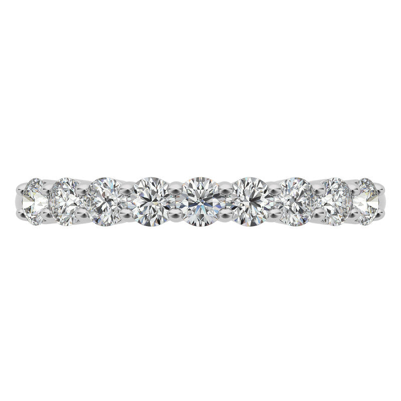9-Stone Round Brilliant Moissanite Shared-Prong Ring 2.5mm 0.54ct