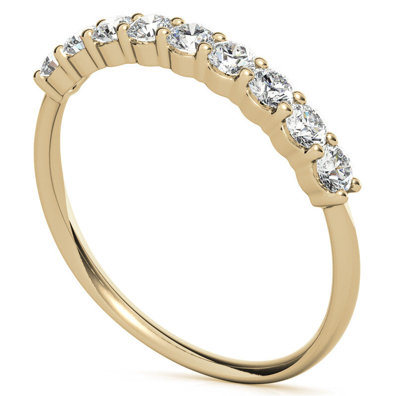 9-Stone Round Brilliant Moissanite Shared-Prong Ring 2.5mm 0.54ct