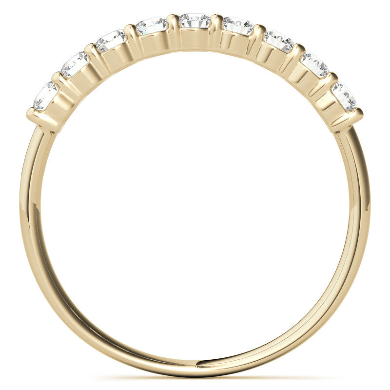 9-Stone Round Brilliant Moissanite Shared-Prong Ring 2.5mm 0.54ct