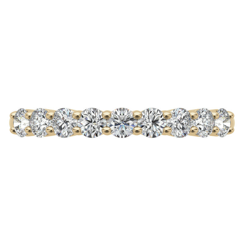 9-Stone Round Brilliant Moissanite Shared-Prong Ring 2.5mm 0.54ct
