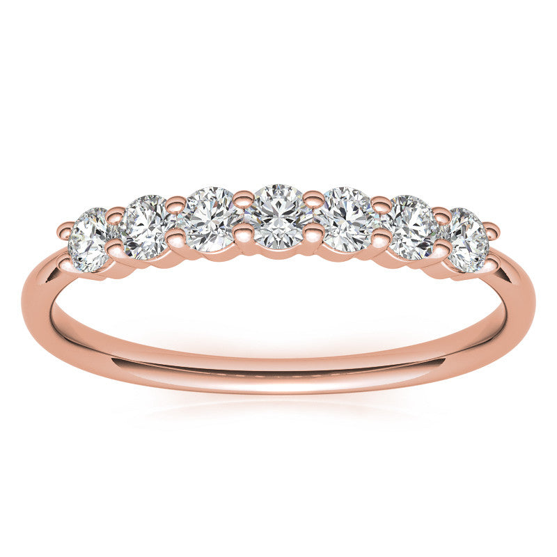 7-Stone Round Brilliant Moissanite Shared-Prong Ring 2.5mm 0.42ct