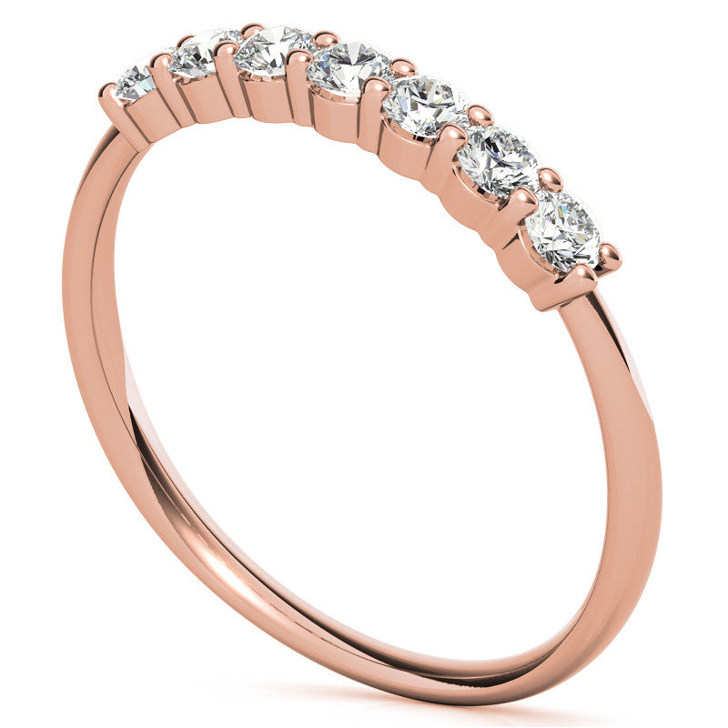 7-Stone Round Brilliant Moissanite Shared-Prong Ring 2.5mm 0.42ct