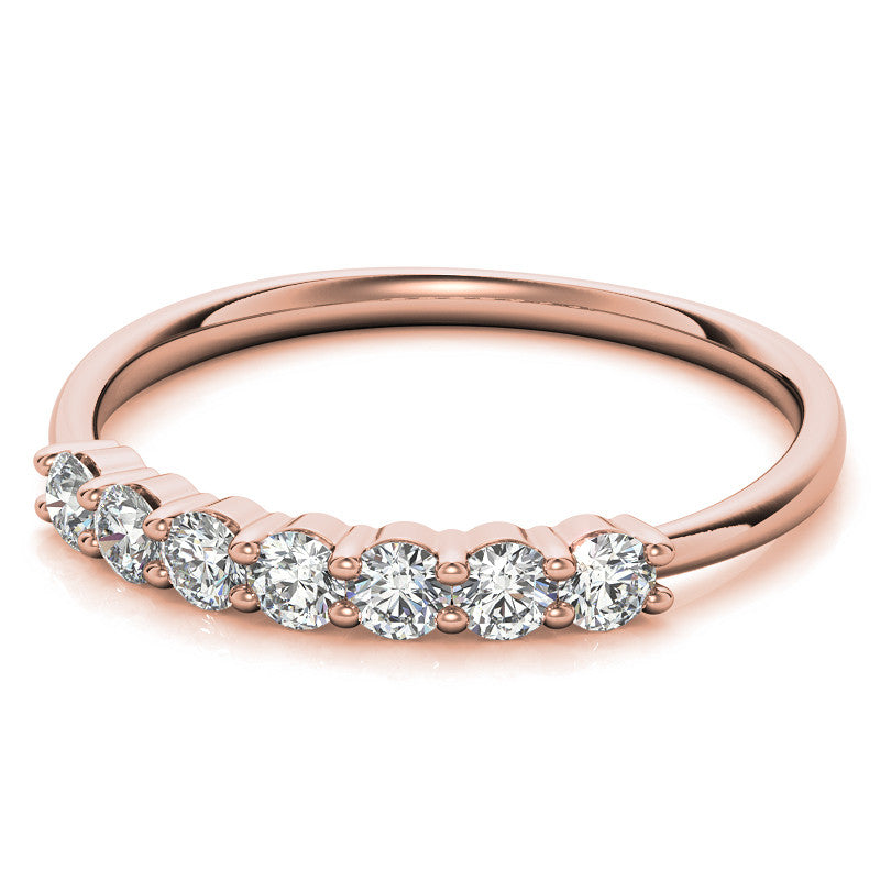 7-Stone Round Brilliant Moissanite Shared-Prong Ring 2.5mm 0.42ct
