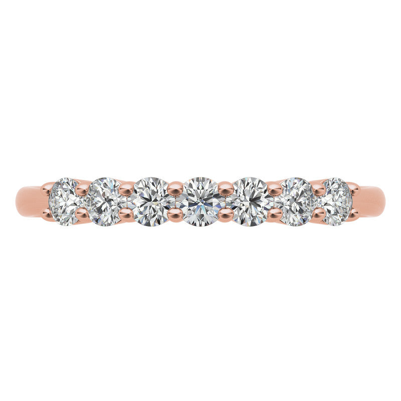 7-Stone Round Brilliant Moissanite Shared-Prong Ring 2.5mm 0.42ct