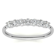 7-Stone Round Brilliant Moissanite Shared-Prong Ring 2.5mm 0.42ct
