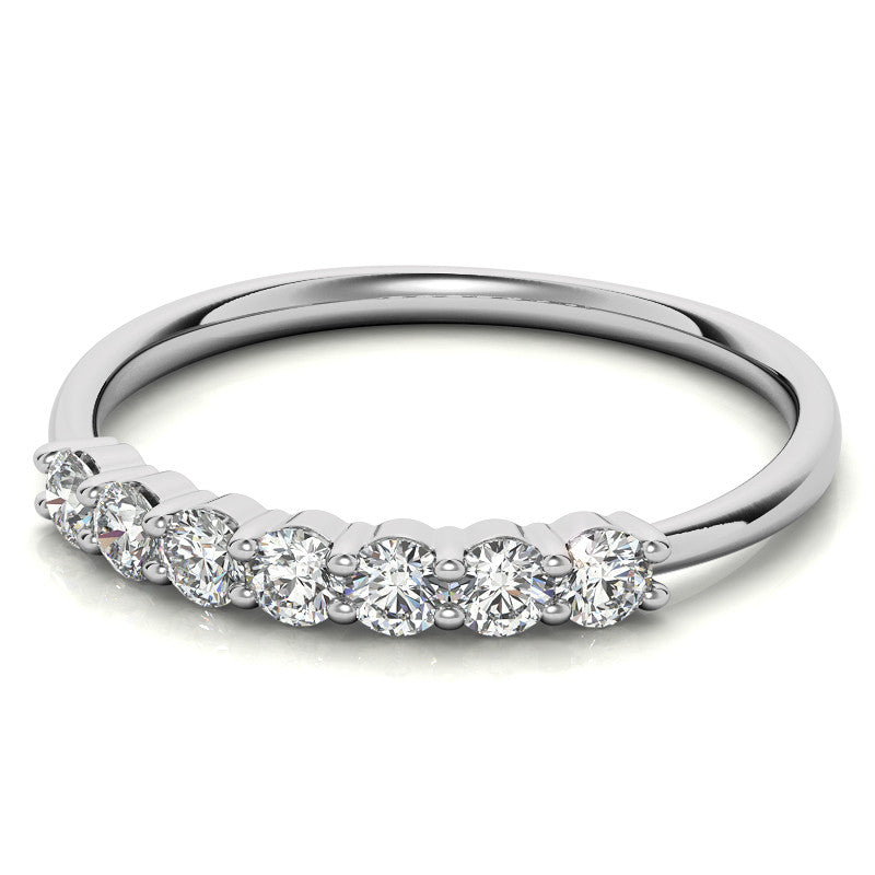 7-Stone Round Brilliant Moissanite Shared-Prong Ring 2.5mm 0.42ct