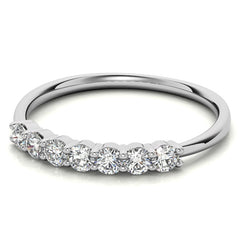 7-Stone Round Brilliant Moissanite Shared-Prong Ring 2.5mm 0.42ct