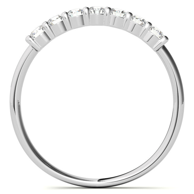 7-Stone Round Brilliant Moissanite Shared-Prong Ring 2.5mm 0.42ct