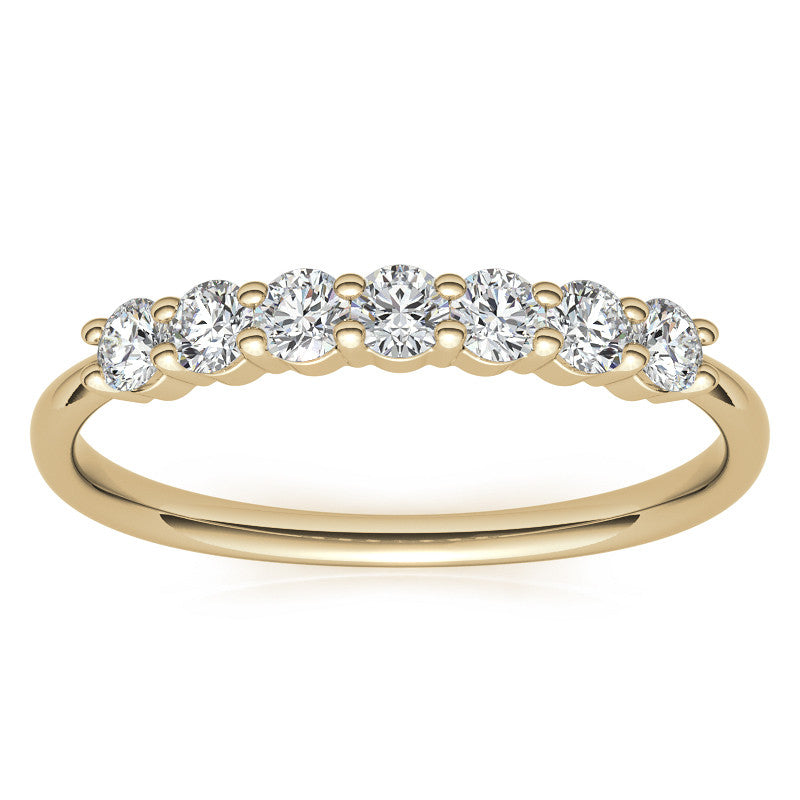 7-Stone Round Brilliant Moissanite Shared-Prong Ring 2.5mm 0.42ct