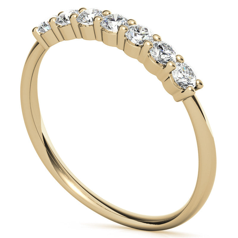 7-Stone Round Brilliant Moissanite Shared-Prong Ring 2.5mm 0.42ct
