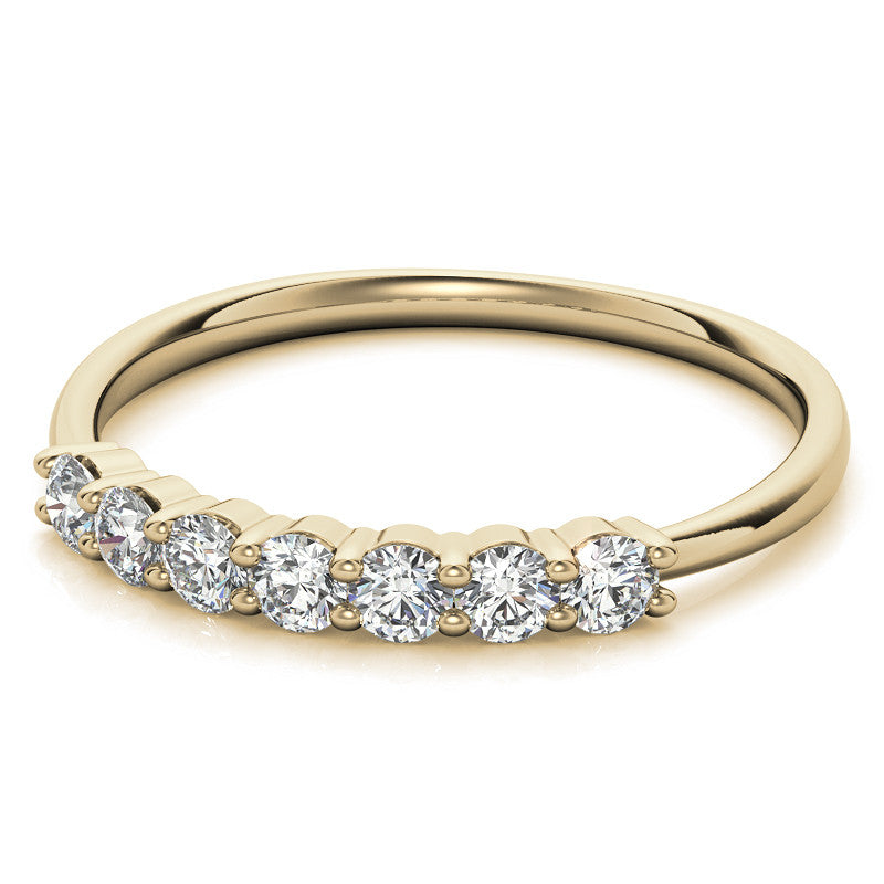 7-Stone Round Brilliant Moissanite Shared-Prong Ring 2.5mm 0.42ct