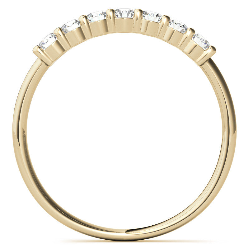 7-Stone Round Brilliant Moissanite Shared-Prong Ring 2.5mm 0.42ct