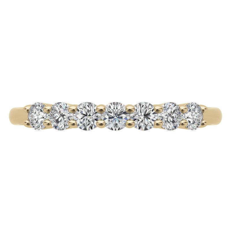 7-Stone Round Brilliant Moissanite Shared-Prong Ring 2.5mm 0.42ct