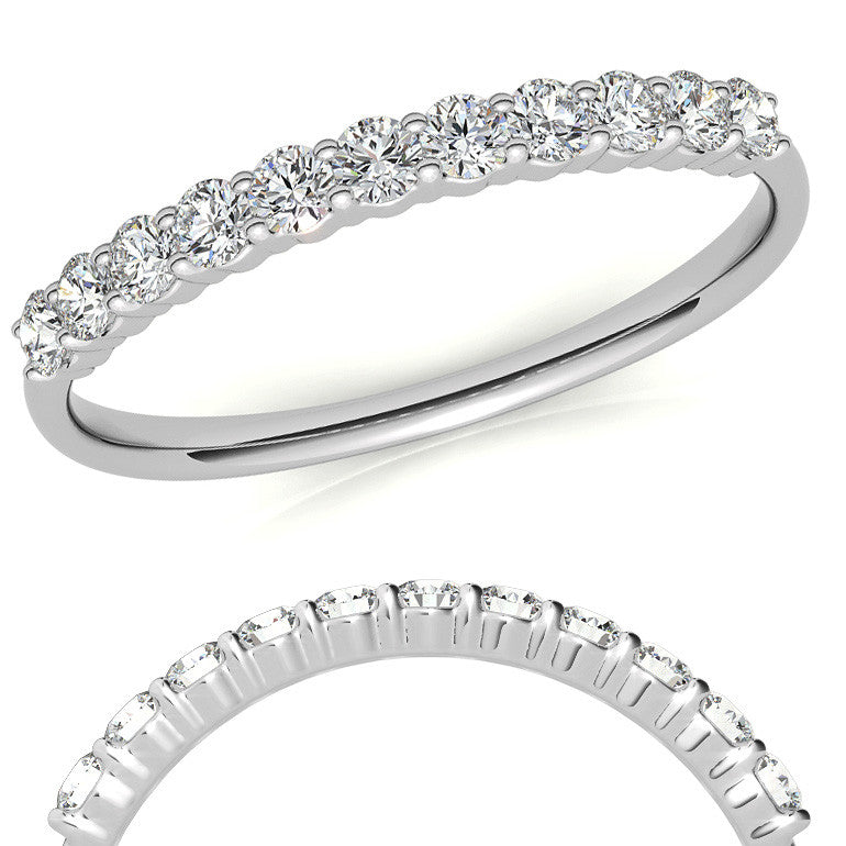 11-Stone Round Brilliant Moissanite Shared-Prong Ring - 2mm 0.33ct