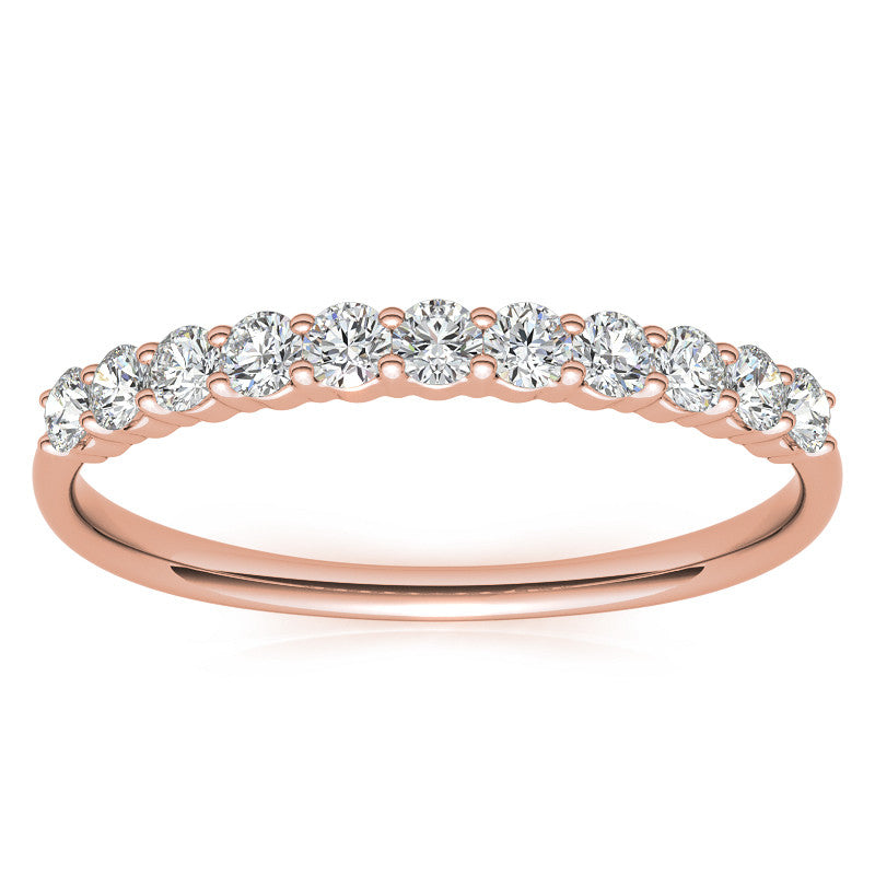 11-Stone Round Brilliant Moissanite Shared-Prong Ring - 2mm 0.33ct