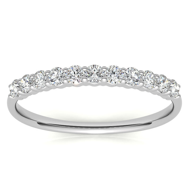 11-Stone Round Brilliant Moissanite Shared-Prong Ring - 2mm 0.33ct
