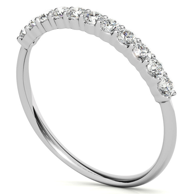 11-Stone Round Brilliant Moissanite Shared-Prong Ring - 2mm 0.33ct