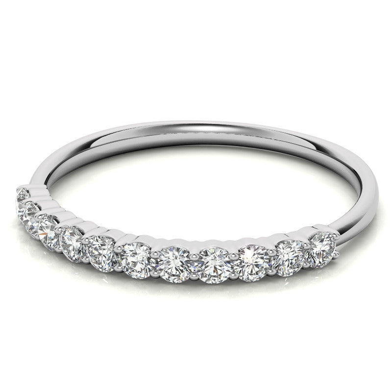 11-Stone Round Brilliant Moissanite Shared-Prong Ring - 2mm 0.33ct