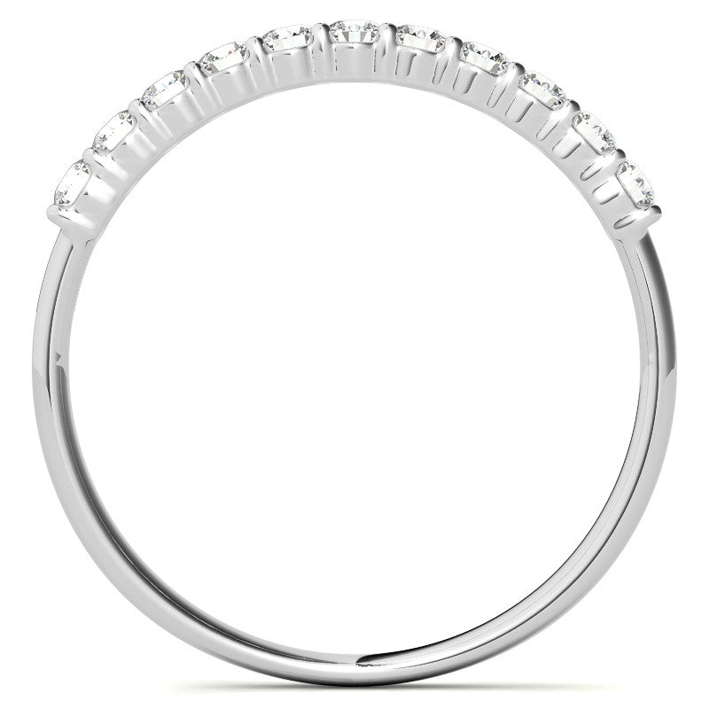 11-Stone Round Brilliant Moissanite Shared-Prong Ring - 2mm 0.33ct