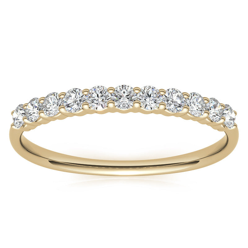 11-Stone Round Brilliant Moissanite Shared-Prong Ring - 2mm 0.33ct