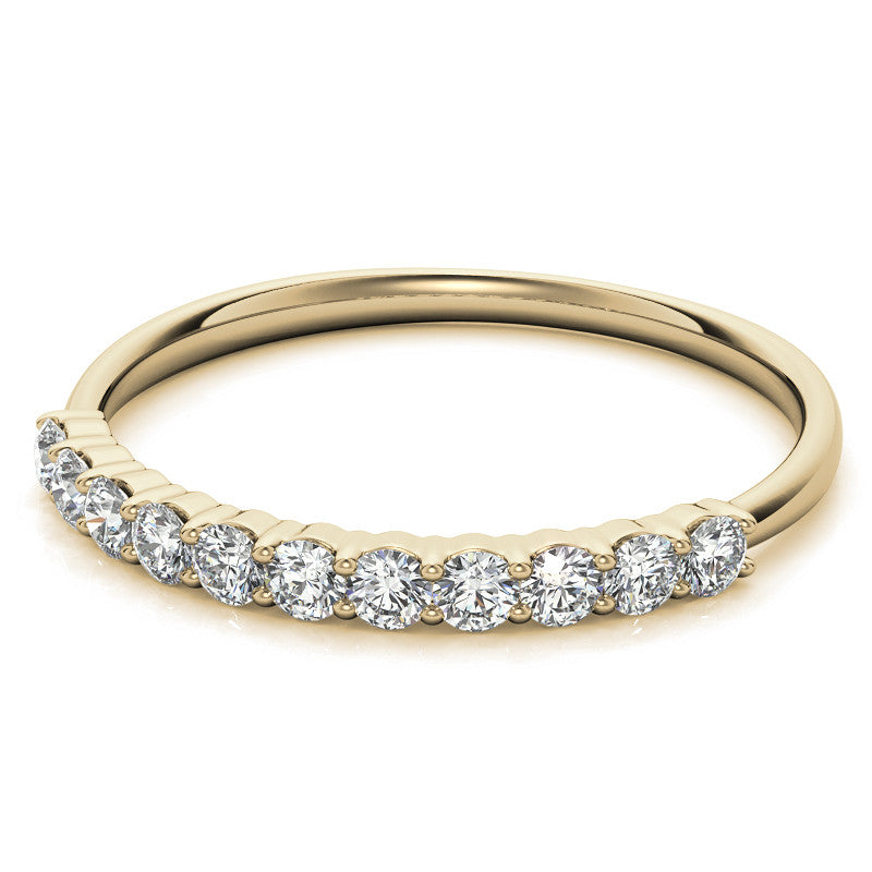 11-Stone Round Brilliant Moissanite Shared-Prong Ring - 2mm 0.33ct