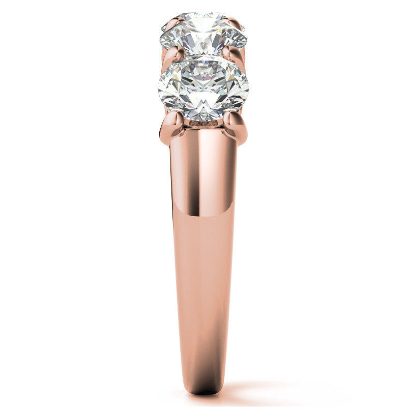 5-Stone Round Brilliant Moissanite Shared-Prong Trellis Ring 5mm 2.5ct